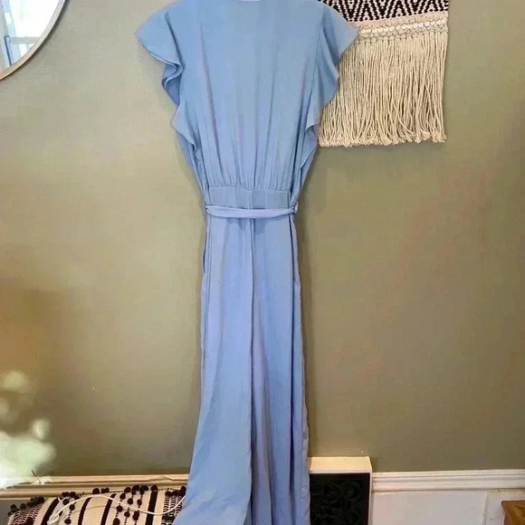 19 COOPER LIGHT BABY BLUE RUFFLE SLEEVE JUMPSUIT - Picture 6 of 10